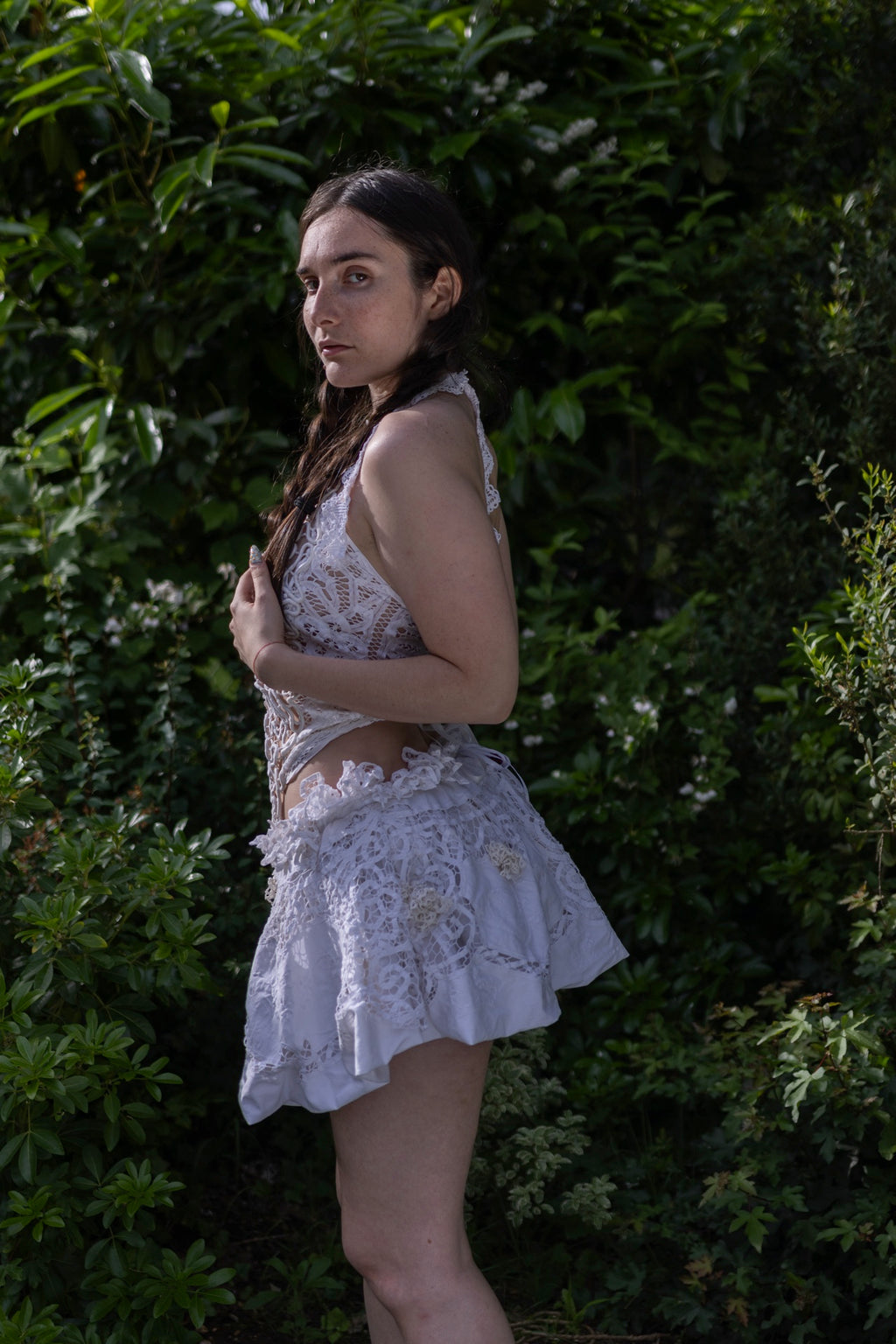 Lace-up Crochet Top