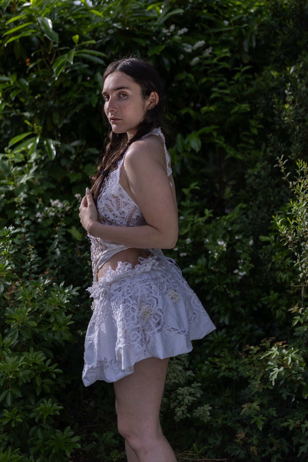 Lace-up Crochet Top