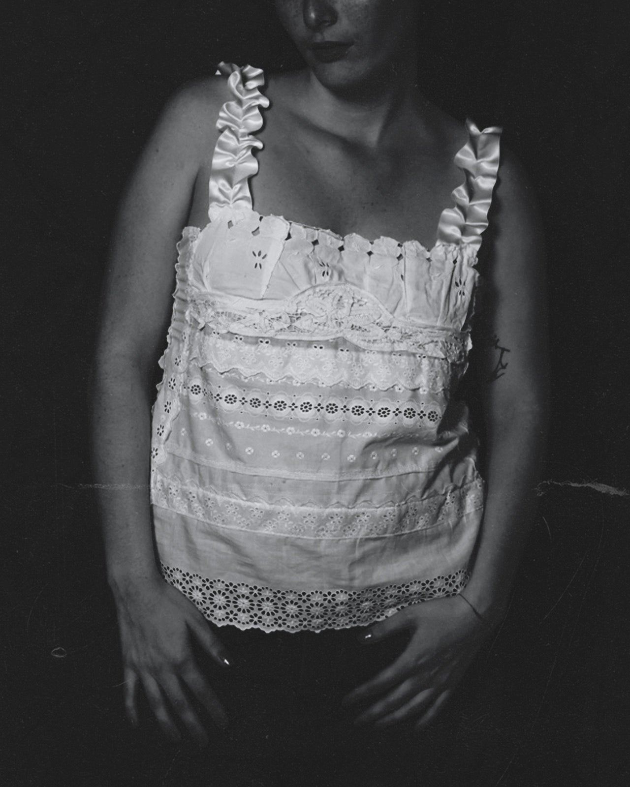 White Cotton Crochet Top III